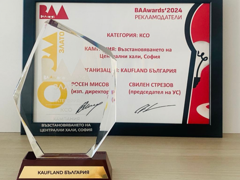 Възстановяването на Централни хали с отличие и от Българската асоциация на рекламодателите
